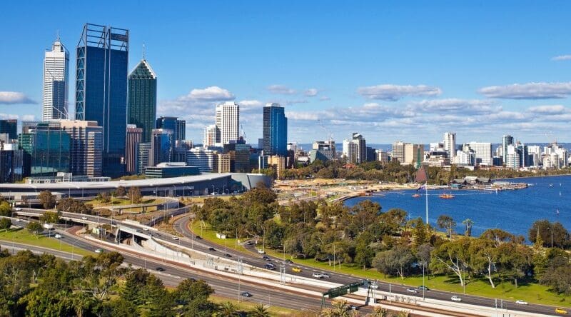 Perth city and coastal view