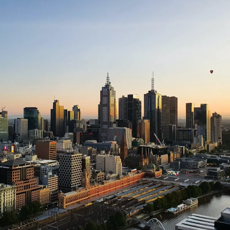Aerial view of downtown Melbourne