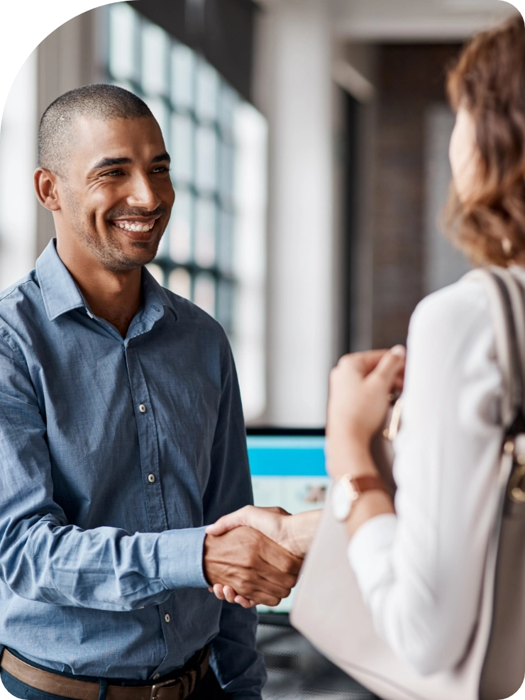 Sealing the deal of a successful hire through a handshake