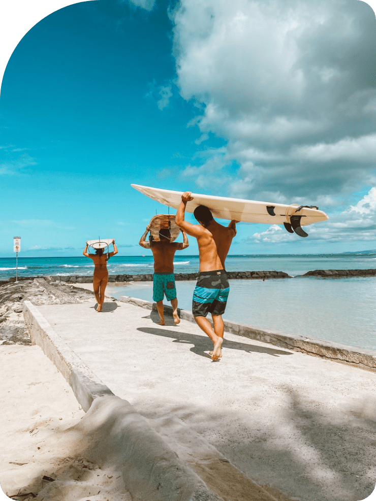 Surfers on the beach