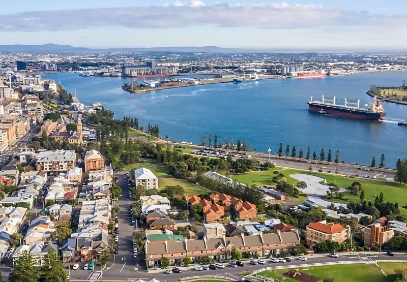 Panoramic view of Newcastle in New South Wales